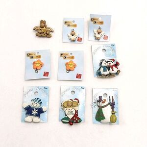 Lot Of Pin Brooch Winter Creations And Angel Cheeks Russ #J213